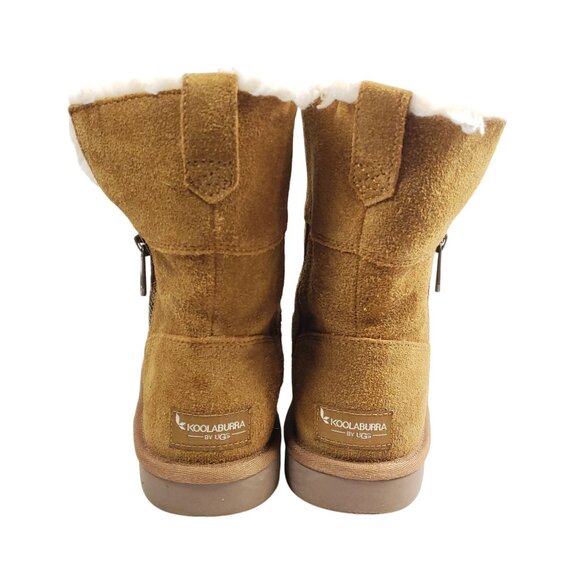 Koolaburra Big Girls Size 3 Aribel Short Brown Suede Winter Boots - Picture 4 of 7